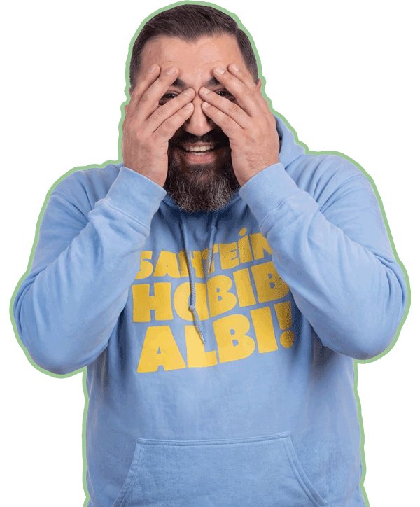 Amo Sami reacting with excitement